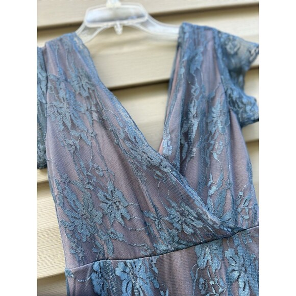 Tiffany Rose Eden Maternity Dress Caspian Blue 0-US 2/4 Baby Doll Lace Romantic - Picture 4 of 10